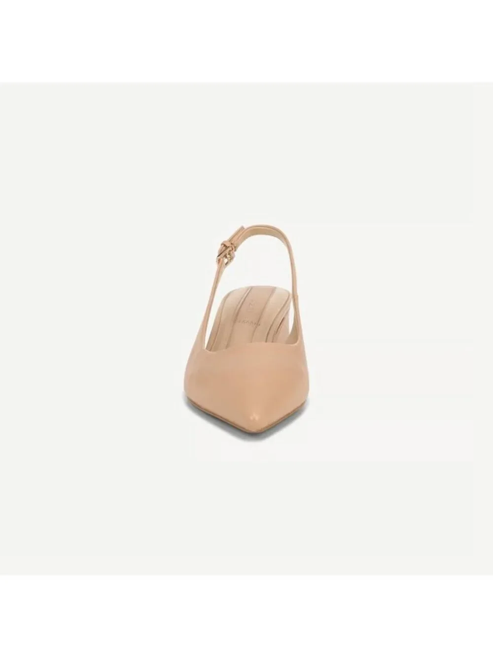 Franco Sarto Womens Racer Slingback Leather Shoes Beige Size 8M Defected